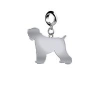 Mylee London Russian Black Terrier Silhouette Silver Charm - Yes - Slider Charm