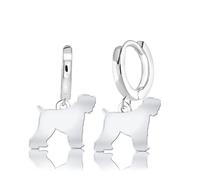 Mylee London Russian Black Terrier Silhouette Silver Earrings - No - Huggie Hoop