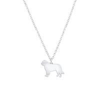 Mylee London Saint Bernard Silhouette Silver Necklace - Personalised - No