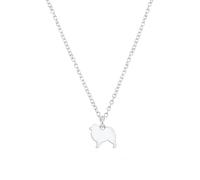 Mylee London Samoyed Silhouette Silver Necklace - Personalised - Yes
