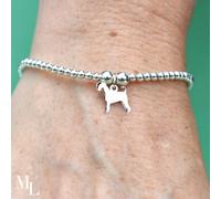 Mylee London Schnauzer Silhouette Silver Ball Bead Bracelet - Personalised - Yes - XL - 21cm
