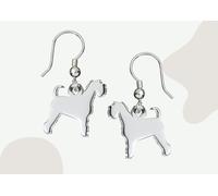 Mylee London Schnauzer Silhouette Silver Earrings - No - Hook