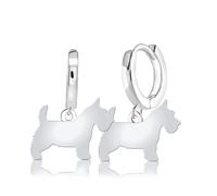 Mylee London Scottish Terrier Silhouette Silver Earrings - No - Huggie Hoop