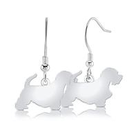 Mylee London Sealyham Terrier Silhouette Silver Earrings - No - Hook