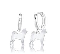 Mylee London Shiba Inu Silhouette Silver Earrings - No - Huggie Hoop