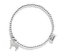 Mylee London Siberian Husky Silhouette Silver Ball Bead Bracelet - Personalised - No