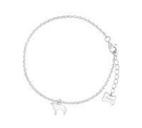 Mylee London Siberian Husky Silhouette Silver Chain Bracelet - Personalised - Yes