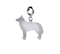 Mylee London Siberian Husky Silhouette Silver Charm - Yes - Slider Charm