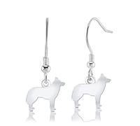 Mylee London Siberian Husky Silhouette Silver Earrings - No - Hook