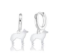 Mylee London Siberian Husky Silhouette Silver Earrings - No - Huggie Hoop