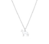 Mylee London Smooth Collie Silhouette Silver Necklace - Personalised - No