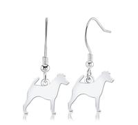 Mylee London Smooth Fox Terrier Silhouette Silver Earrings - No - Hook