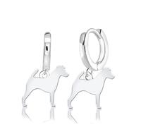 Mylee London Smooth Fox Terrier Silhouette Silver Earrings - No - Huggie Hoop
