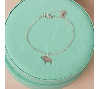 Mylee London Staffordshire Bull Terrier Silhouette Chain Bracelet - Personalised - Sterling Silver - No