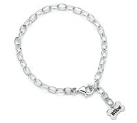 Mylee London Sterling Silver Adjustable Chain Link Bracelet With Personalised Tag - Bone Tag - No - Bone Tag