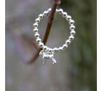 Mylee London Sterling Silver Ball Bead Ring With Schnauzer Charm - Yes