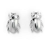 Mylee London Sterling Silver Beetle Stud Earrings - No