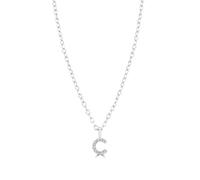 Mylee London Sterling Silver Crystal Initial Necklace - No - C