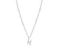 Mylee London Sterling Silver Crystal Initial Necklace - No - H
