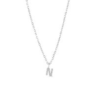 Mylee London Sterling Silver Crystal Initial Necklace - Yes - O