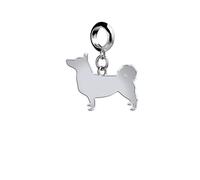 Mylee London Swedish Vallhund Silhouette Silver Charm - No - Slider Charm
