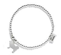 Mylee London Tibetan Mastiff Silhouette Silver Ball Bead Bracelet - Personalised - Yes