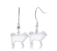 Mylee London Tibetan Mastiff Silhouette Silver Earrings - No - Hook