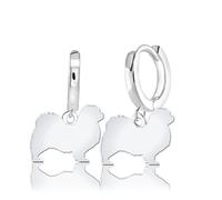Mylee London Tibetan Spaniel Silhouette Silver Earrings - No - Huggie Hoop