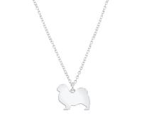 Mylee London Tibetan Spaniel Silhouette Silver Necklace - Personalised - No