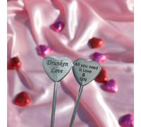 Mylee London Valentine's Day Personalised Drink Stirrers - Heart - No