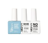 MYLEE MYGEL Nail Gel Polish Removal Trio Set - No Wipe Top Coat + Base Coat +Magic Gel Remover, 3x15ml, UV/LED Soak-Off Nail Art Manicure Pedicure Salon & Home Use, Gel Acrylic Nail Polish Remover, 1
