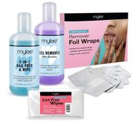 Mylee Prep & Wipe Remover Wipes Wraps UV LED Kit Gel Polish Nails Soak Off