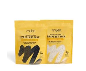 Mylee Professional Hard Wax Beads 500g, Stripless Depilatory Waxing Pellets Solid Film Beans No Strip Needed, Painless Gentle Hair Removal of Full Body, Face & Bikini Line (Both Wax Pouches)