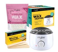Mylee Professional Waxing Kit with Wax Heater, Hard Wax Beads 500g, Spatulas - Stripless Depilatory Waxing Pellets Solid Film Beans No Strip Needed
