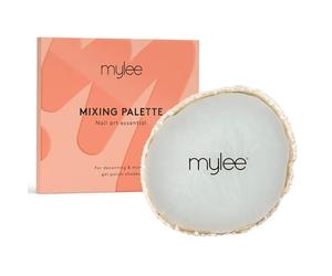 Mylee Resin Nail Art Palette for Gel Nail Polish, Gold Edge, Ideal for Mixing and Decanting Colours or Nail Polish Display, Professional Salon-Quality Results, DIY Nail Tech Tool, Nails Hand Painting