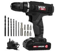 MYLEK 18V Cordless Drill - Black, Black