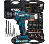Mylek 18V Cordless Drill Driver Li-Ion 2 Speed And 131 Piece Accessory Set
