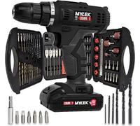 Mylek 18V Cordless Drill Li-Ion Electric Driver Set With 131 Diy Accessory Set