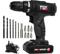 Mylek 18V Cordless Li-Ion Drill And 13 Piece Accessory Set