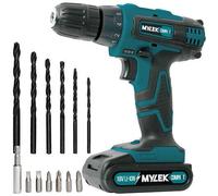 MYLEK 18V Cordless Li-ion Drill And Screwdriver Set With 13 Piece Accessory Kit