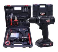 MYLEK 18V Cordless Li-ion Drill Complete With DIY 90 Piece Tool Kit And Carry Case
