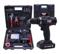 MYLEK 18V Cordless Li-ion Drill With 90 Piece Tool Kit & Case in Black MYLEK Black