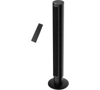 MYLEK 43.3” Tower Fan Black with Remote Control, 4 Speeds & Modes, Oscillating Cooling Fan, Digital Soft Touch Display, 7H Timer, Quiet Sleep Mode, RGB Light, Portable 50W Black Fan for Home Bedroom