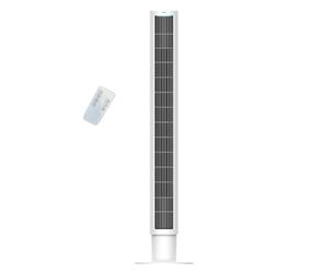 MYLEK 43.3” Tower Fan White with Remote Control, 4 Speeds & Modes, Oscillating Cooling Fan, Digital Soft Touch Display, 7H Timer, Quiet Sleep Mode, RGB Light, Portable 50W White Fan for Home Bedroom