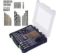 MYLEK 50 Piece Drill Bit And Screwdriver Accessory Set with Storage Case - Black