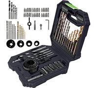 MYLEK 56 Piece Drill Bit And Screwdriver Accessory Set - HSS, Cobalt, High Speed for Use on Wood, Masonry, Metal, Plastic & More - With Storage Case