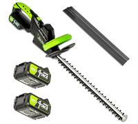 MYLEK Cordless Hedge Trimmer Cutting Length 51cm 2 x 20V Lithium-Ion Battery in Black MYLEK Black
