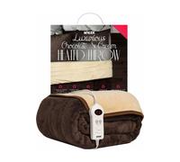 MYLEK Electric Heated Throw Chocolate & Cream Fleece Blanket 160 X 120cm | Size: 160 X 120 cm MYLEK Chocolate 160 X 120 cm