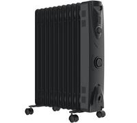 MYLEK Electric Oil Filled Radiator with Adjustable Thermostat & Timer 2.5kW in Black MYLEK Black
