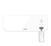 MYLEK Glass Overdoor Air Curtain Fan Heater 2000W, Smart WIFI App Or Remote Control, PTC Ceramic Downflow Over Door Heater, Timer, Office, Bathroom, Commercial, (2KW White)